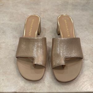 Donald J. Pliner Metallic Gold Mules NWOT